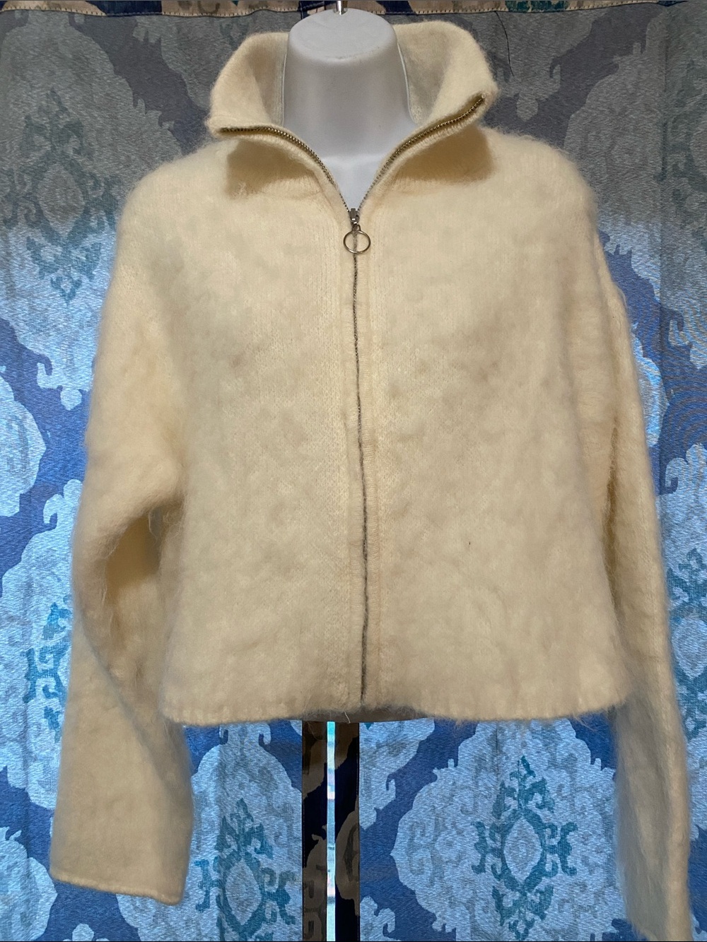wild fable Cream Fuzzy Zip-Front Teddy Jacket